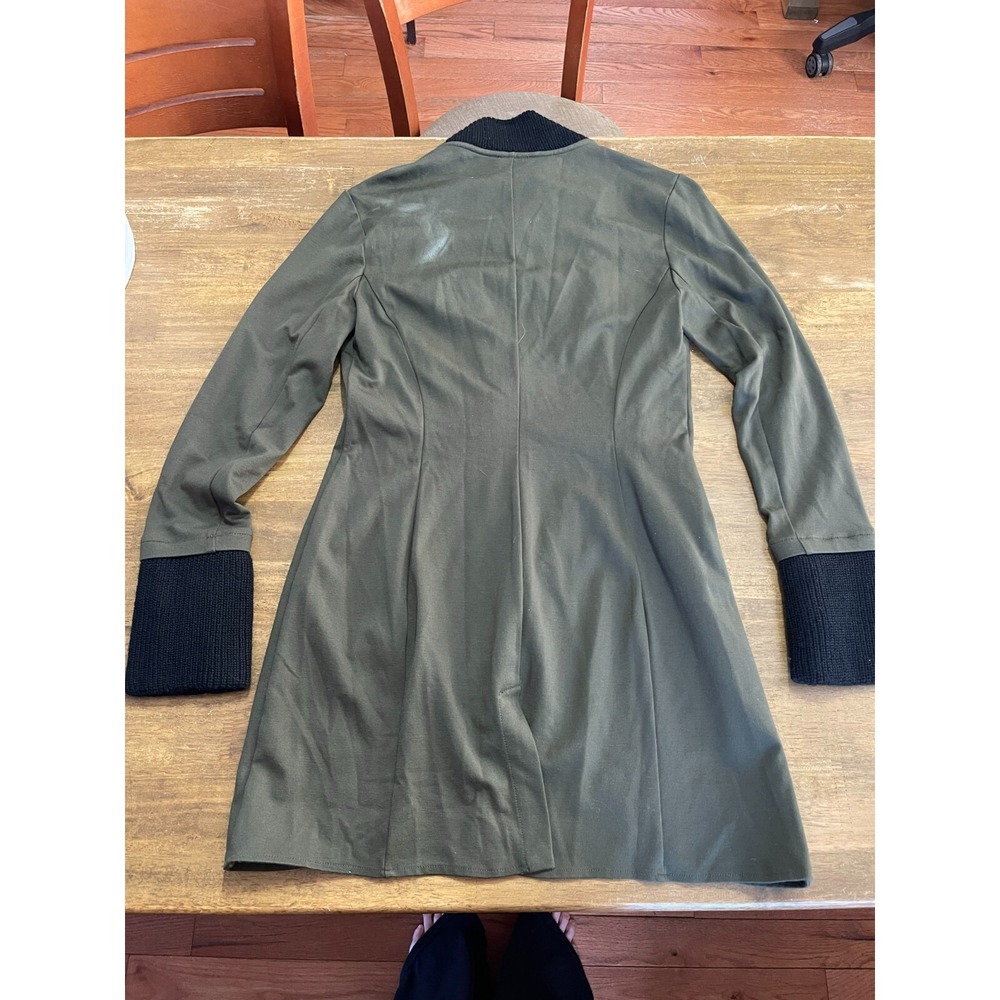 Venus Jacket, Women's Size 8, Green Black, Button Up Long Coat, Long Sleeve - Picture 2 of 12